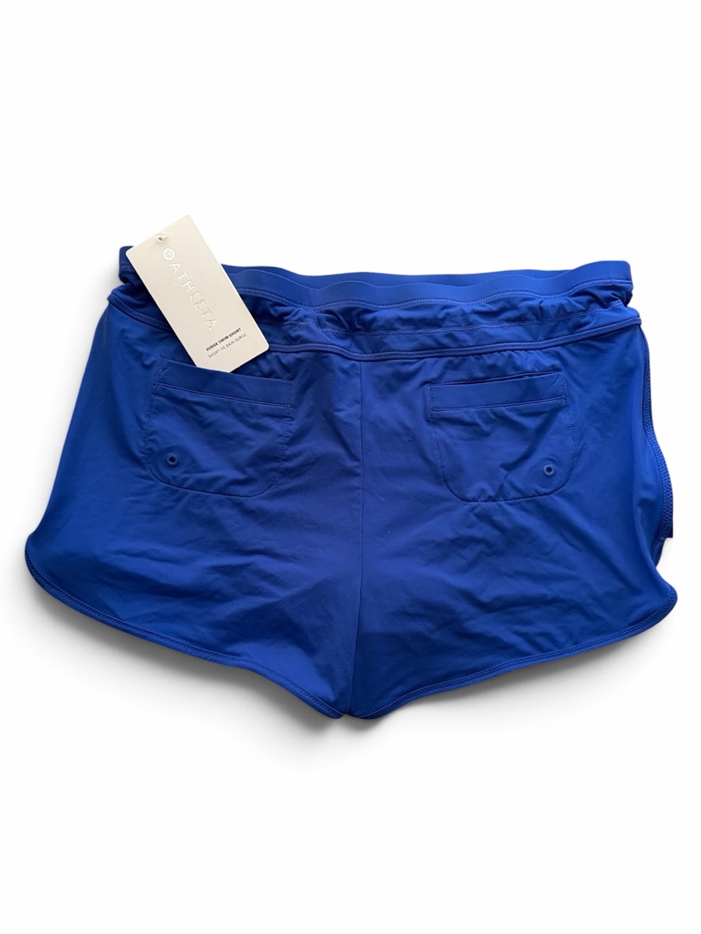 NWT Athleta Surge Swim Shorts Electric Blue Dolphin Hem Athletic Bottoms Size M - Picture 5 of 12